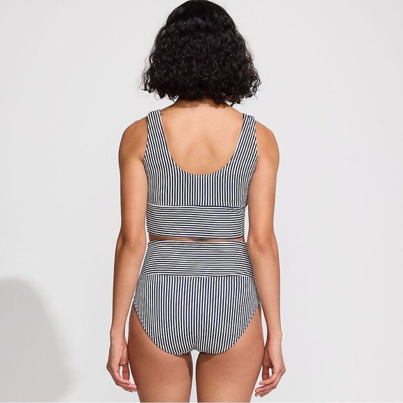 Land's End Tankini Top Tuggless Ribbed Swim Sweet Mango Ottoman Medium - Picture 6 of 7